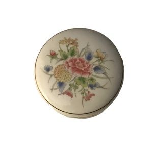 2 Vintage Laudel Floral Trinket Boxes